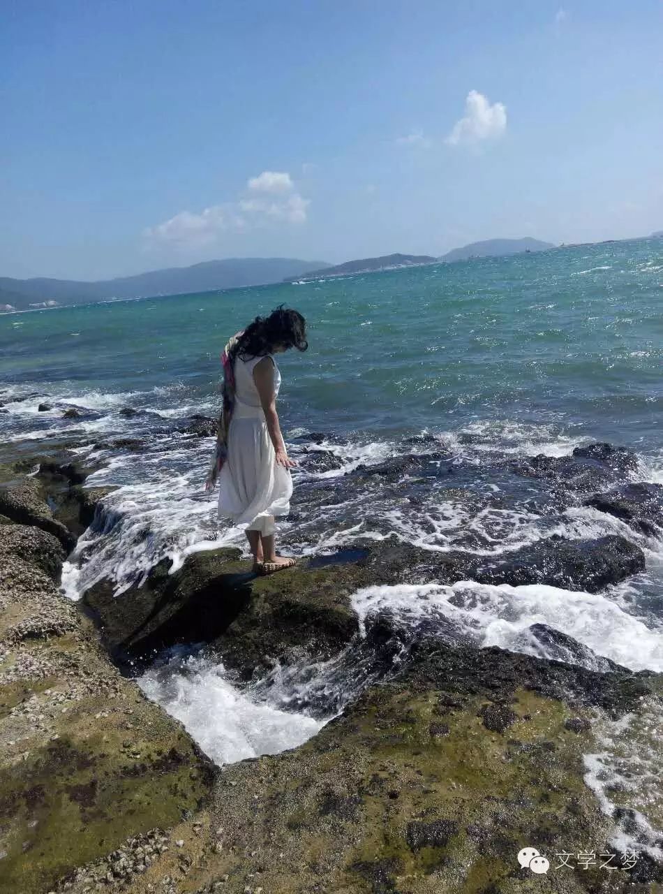 雨桐诗歌|海边上,那个飘逸着白裙的姑娘