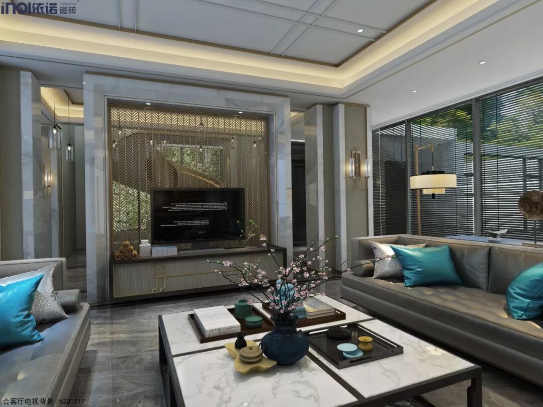 依诺瓷砖新中式风装修效果图_3