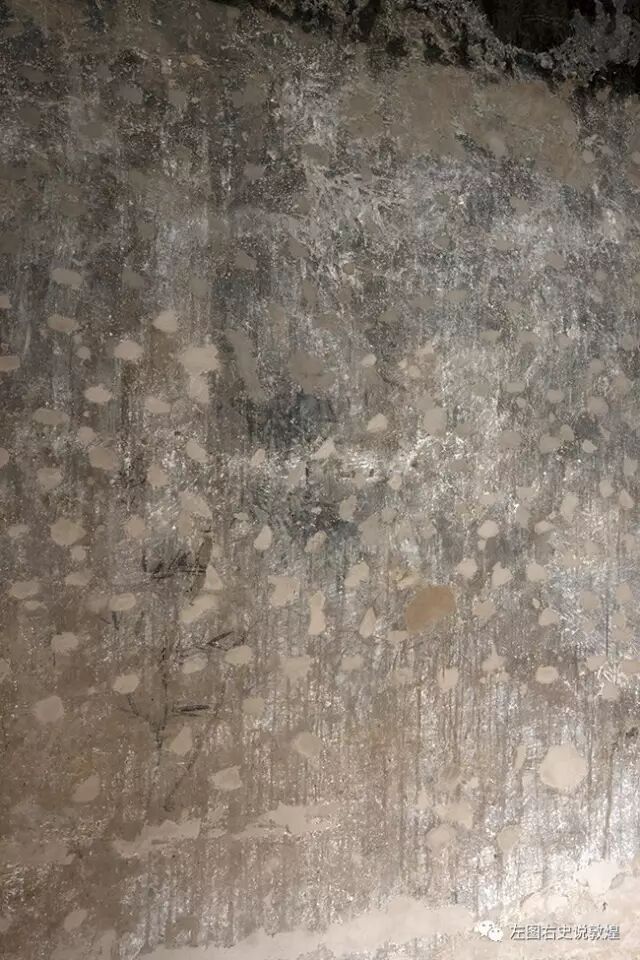 张大千绘于居室墙壁的墨竹图