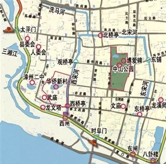 1958 年古城地图 漳州古城办 供图