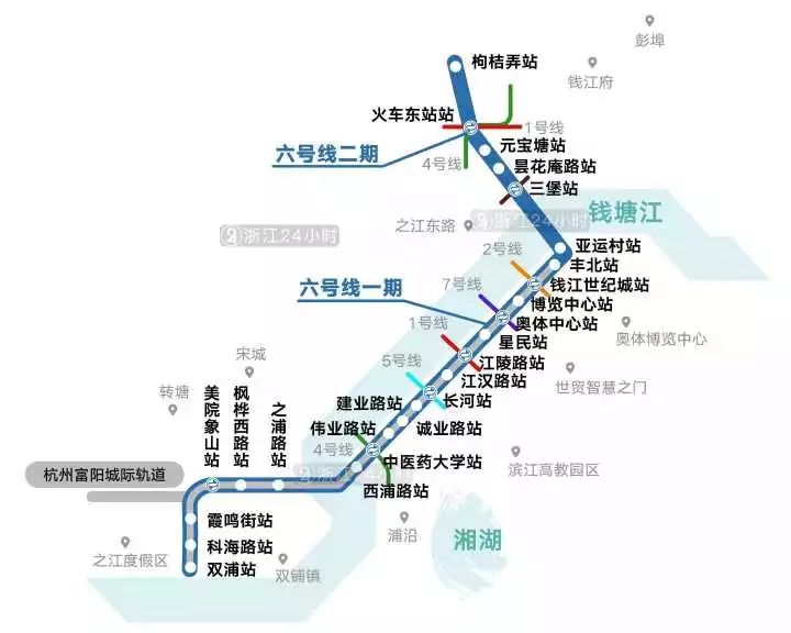 杭州地铁6号线25个站点名全部公布!还有一个亚运村站