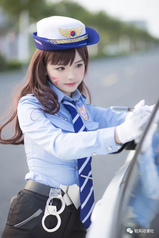 制服性感小女警黑丝小皮裙子 d.va 守望先锋 cosplay