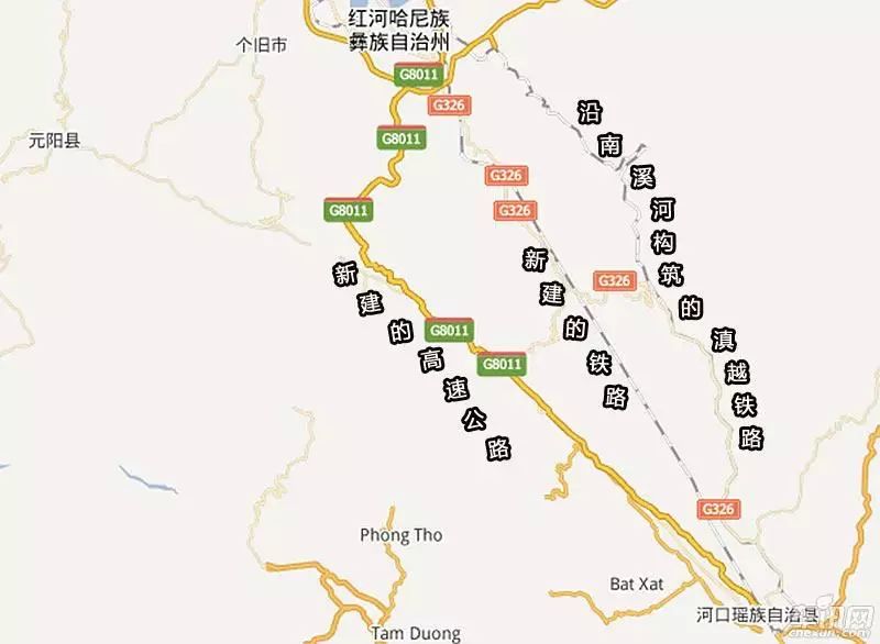 有趣的是,近年修建的高速公路(g8011),在河口与红河州之间,基本上就