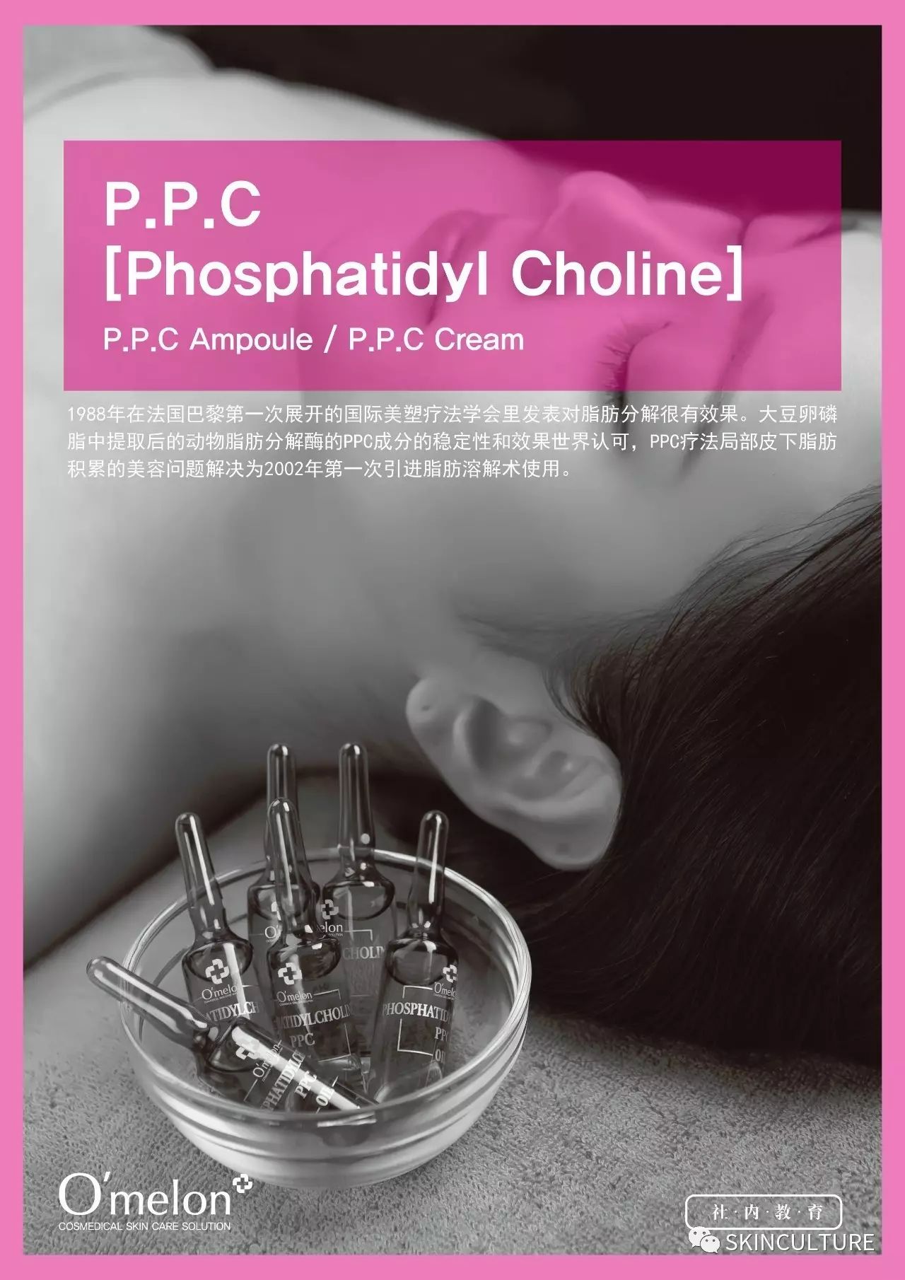 choline, phosphatidyl choline具有破坏脂肪颗粒的效果,在医学美容上常被