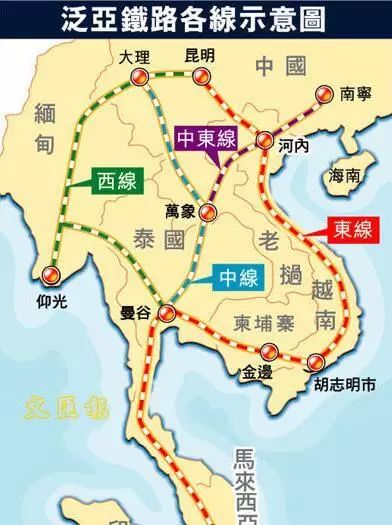 经河口穿过越南,泛亚铁路东线由玉蒙铁路和蒙河铁路共同组成.图片