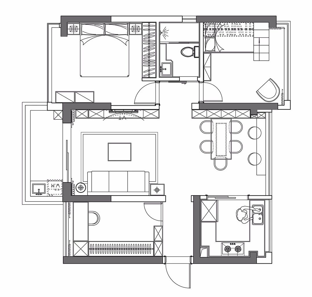 89㎡现代简约，稳重舒适，成熟大气