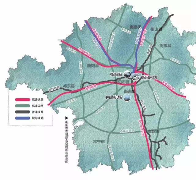 衡阳市市域综合交通规划示意图▼