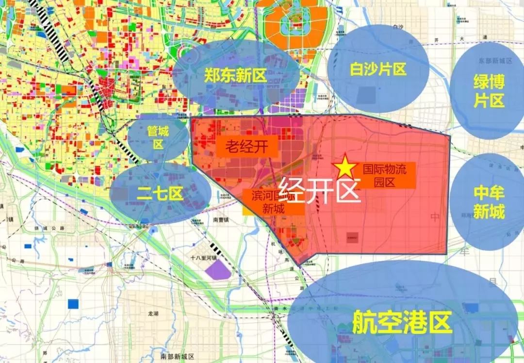 郑州国际物流园区行政区划上属于经开区,同时属于大郑东范畴.