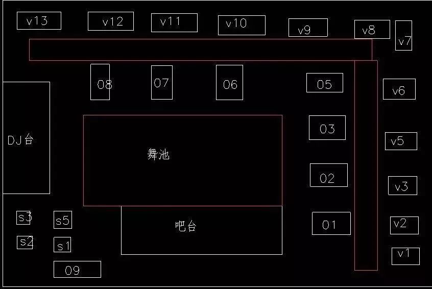 酒吧卡座分布图