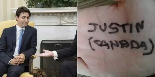 特朗普的握手神功竟然被加拿大帅哥总理化解了！