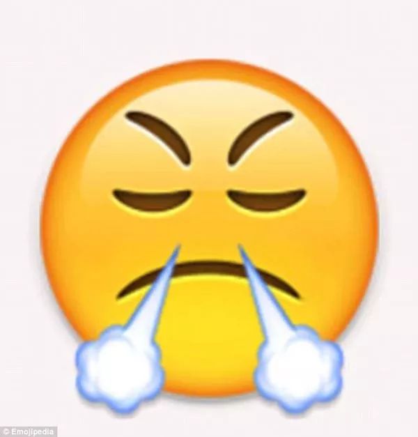 emoji: a round face with steaming blowing from the nostrils 表情