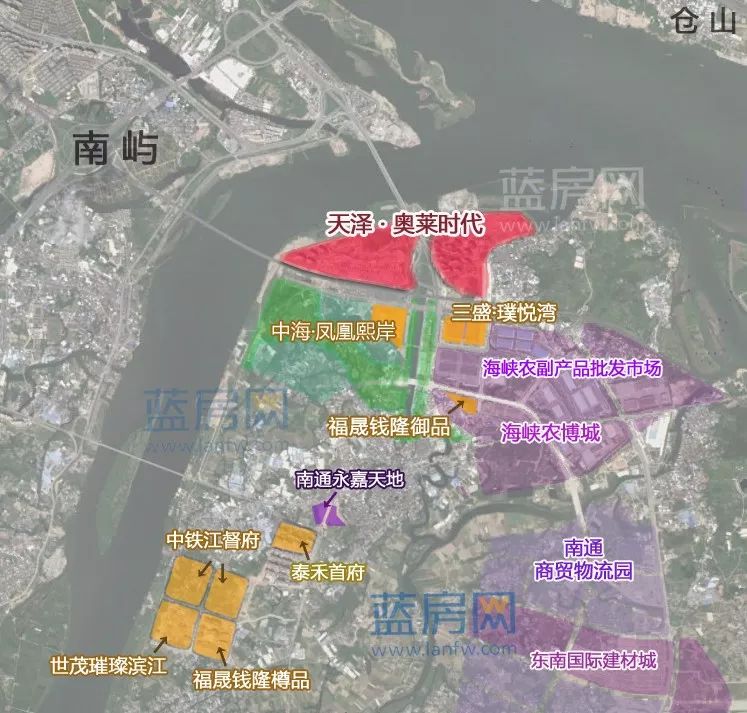 利嘉,永嘉等房企均在此拿地,与对岸的南屿高新区共同打造成南福州新