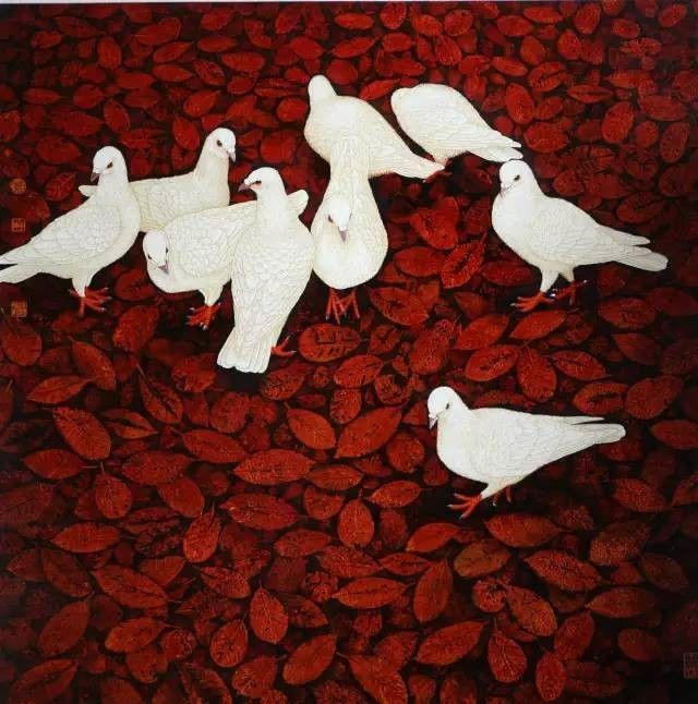 《凌波仙子》巨幅屏风,到《蝴蝶兰》人选赴苏"中国现代漆画展",被前