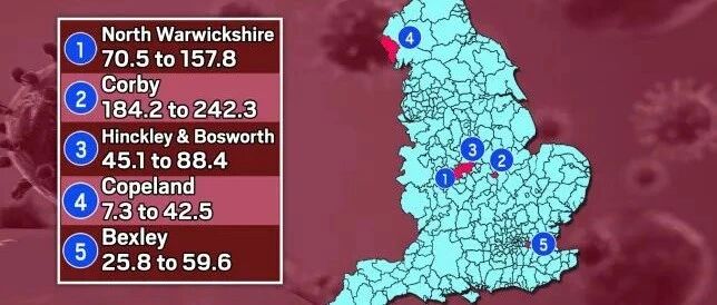 3月31日 | 英格兰315个地区中,139个区域感染率有所上升 | 英国留学生要了解的疫情信息(日报)
