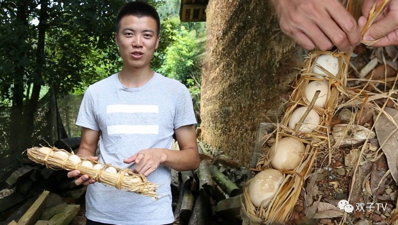 欢子现场见证云南第一怪,鸡蛋居然用草串着卖,大开眼界