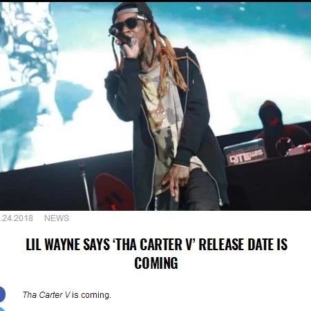 Lil Wayne的新专辑Tha Carter V真的快发行了