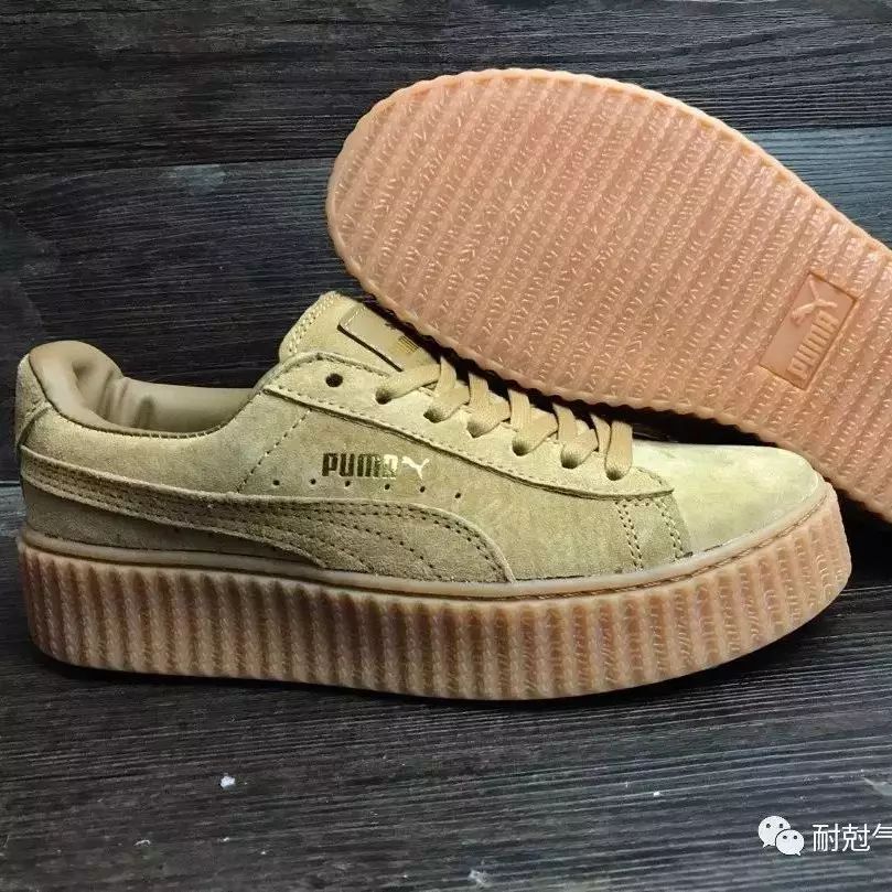 彪马Puma x Rihanna 饶舌女王蕾哈娜 WMNS Creeper 联名鞋款板鞋 全猪八革 卡其黄底 36-44