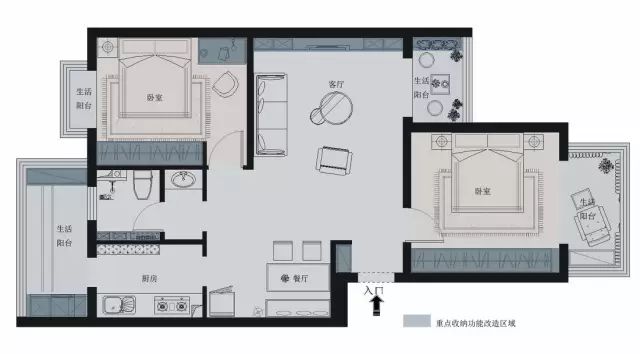 85平的小戶型老房改造案例，改變客廳格局更明亮 家居 第3張