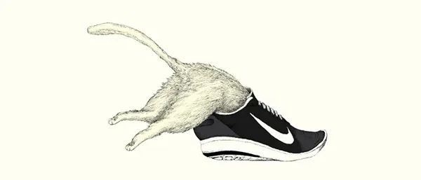 日本插画师Atsushi Takeuchi:猫喜欢钻鞋子你们知道吧!