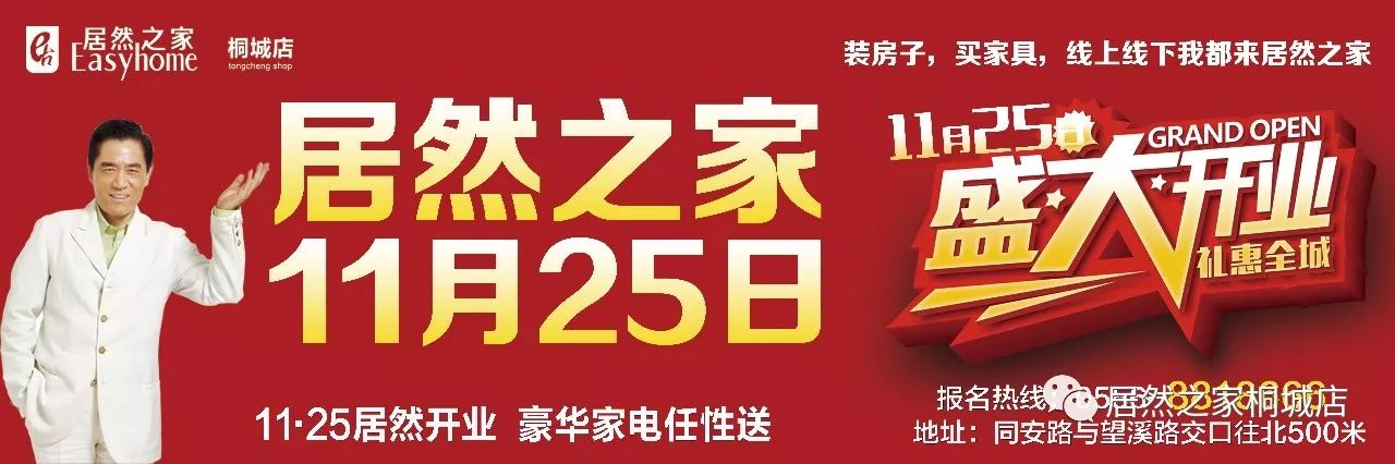 礼惠全城!居然之家桐城店11月25日盛大开业!