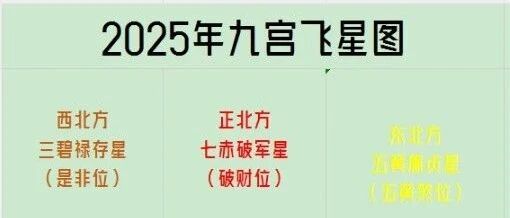 2025蛇年九宫飞星，和方位吉凶布局图