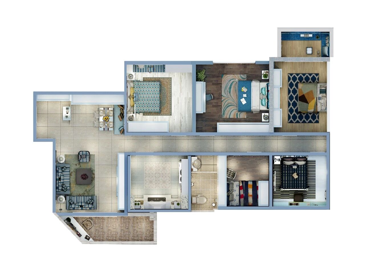 ​儿童棕色木地板装修效果图 北欧式地板装修效果图_2