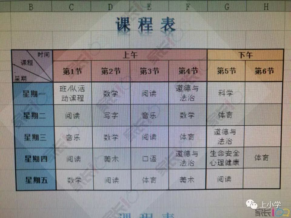 找不同!武汉市各小学课程表汇总,部分已经学英语了