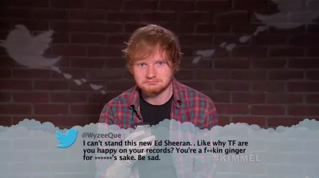 黄老板Ed Sheeran还是把推特帐号删了 为什么就是要攻击可爱的毛茸茸?