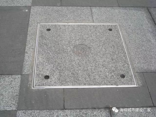 不锈钢隐形井盖适用于各种高档住宅,小区,广场,步行商业街等,效果