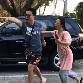 实拍东北女演员刘希媛携男友三亚街头推搡辱骂保安市民