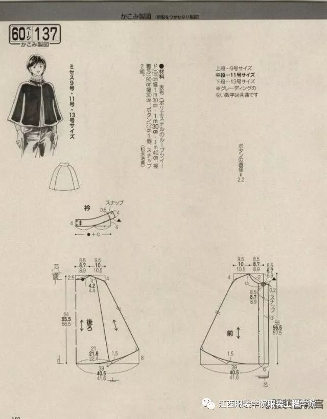 女士斗篷大衣卫衣的纸样合集