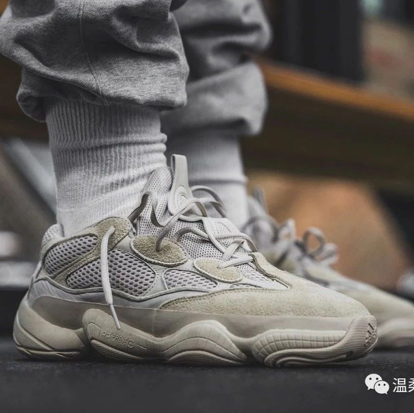 18SS春季新品!侃爷Kanye West x adidas Yeezy 500复古老爹慢跑鞋 雾灰白淤泥黑月亮黄海盐