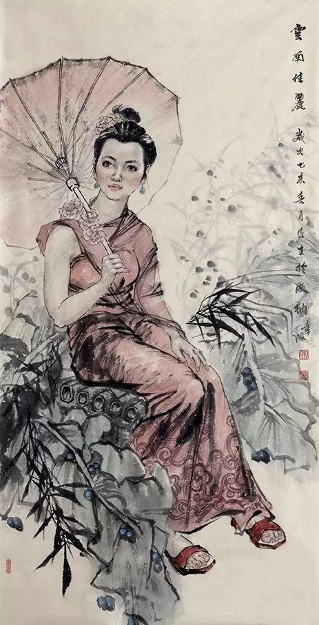 【画家推荐】笔出芙蓉——龚伟海现代水墨人物画印象