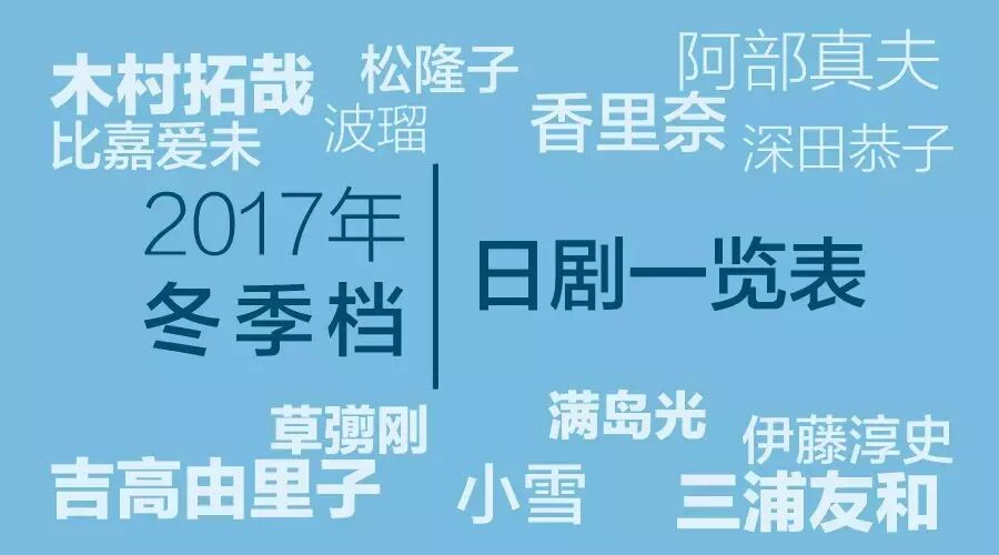 2017年冬季档日剧一览表