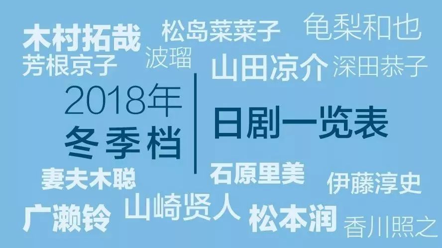 【福利】冬季日剧一览表|2018版