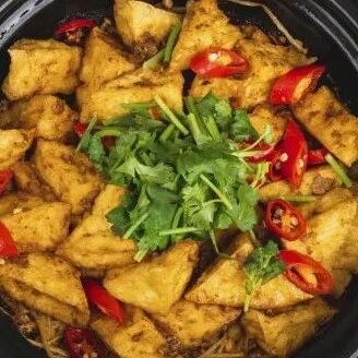 沙茶金针豆腐煲