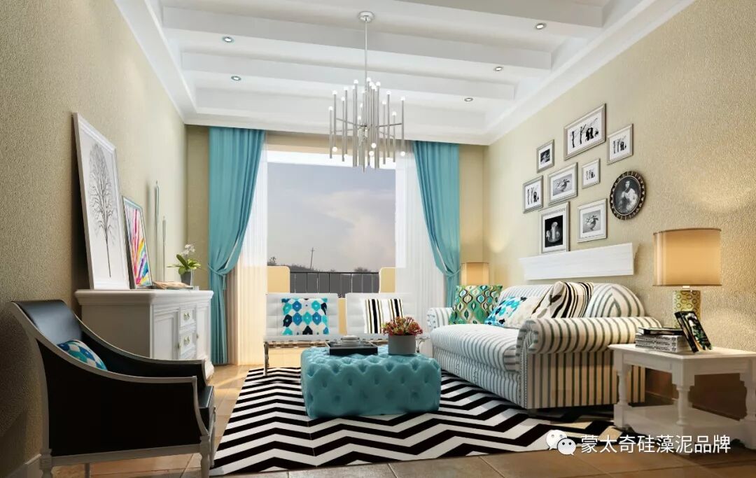 海宜家机能硅藻泥装修效果图 客厅卧室装修效果图