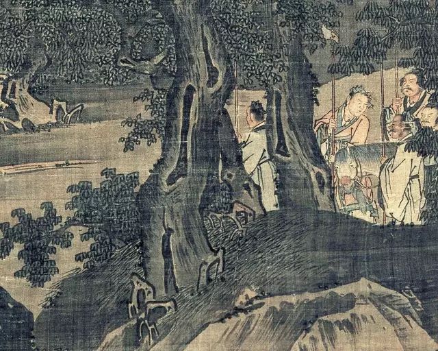 明 戴进 渭滨垂钓图139.6x75.4cm.