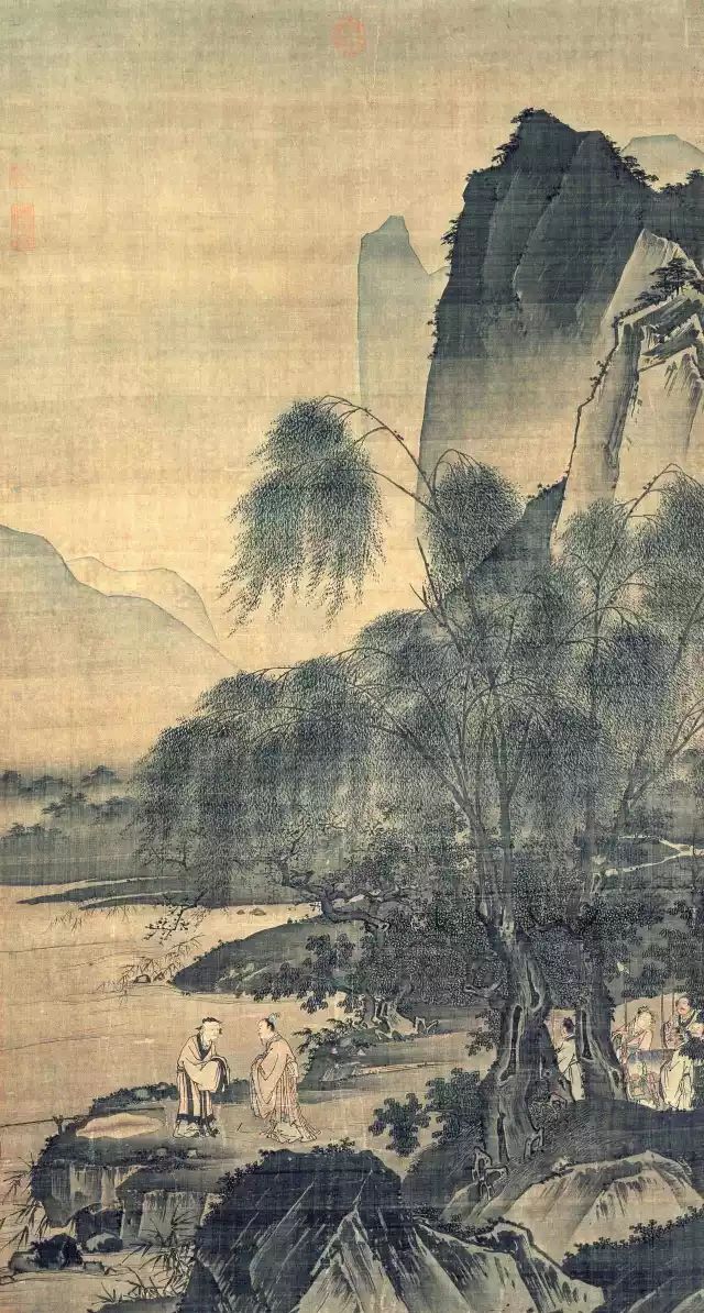 明 戴进 渭滨垂钓图139.6x75.4cm.