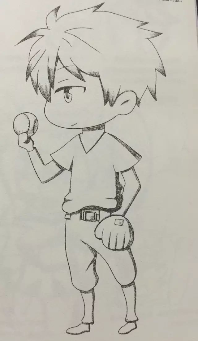 简笔画教程q版人物之棒球boy