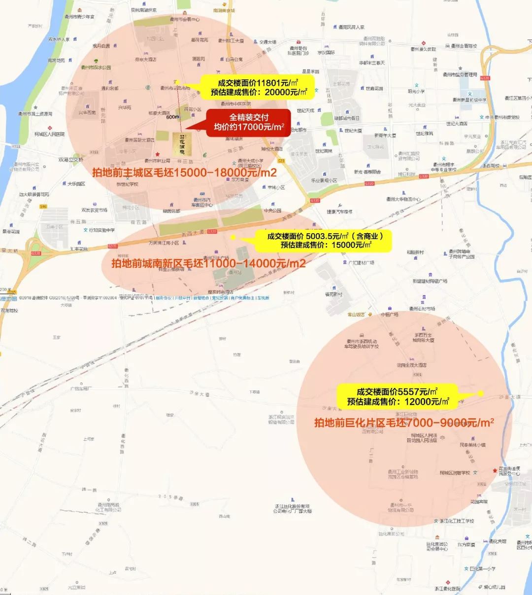 各板块住宅价格区间图 城市扩张升级,红利未来可期