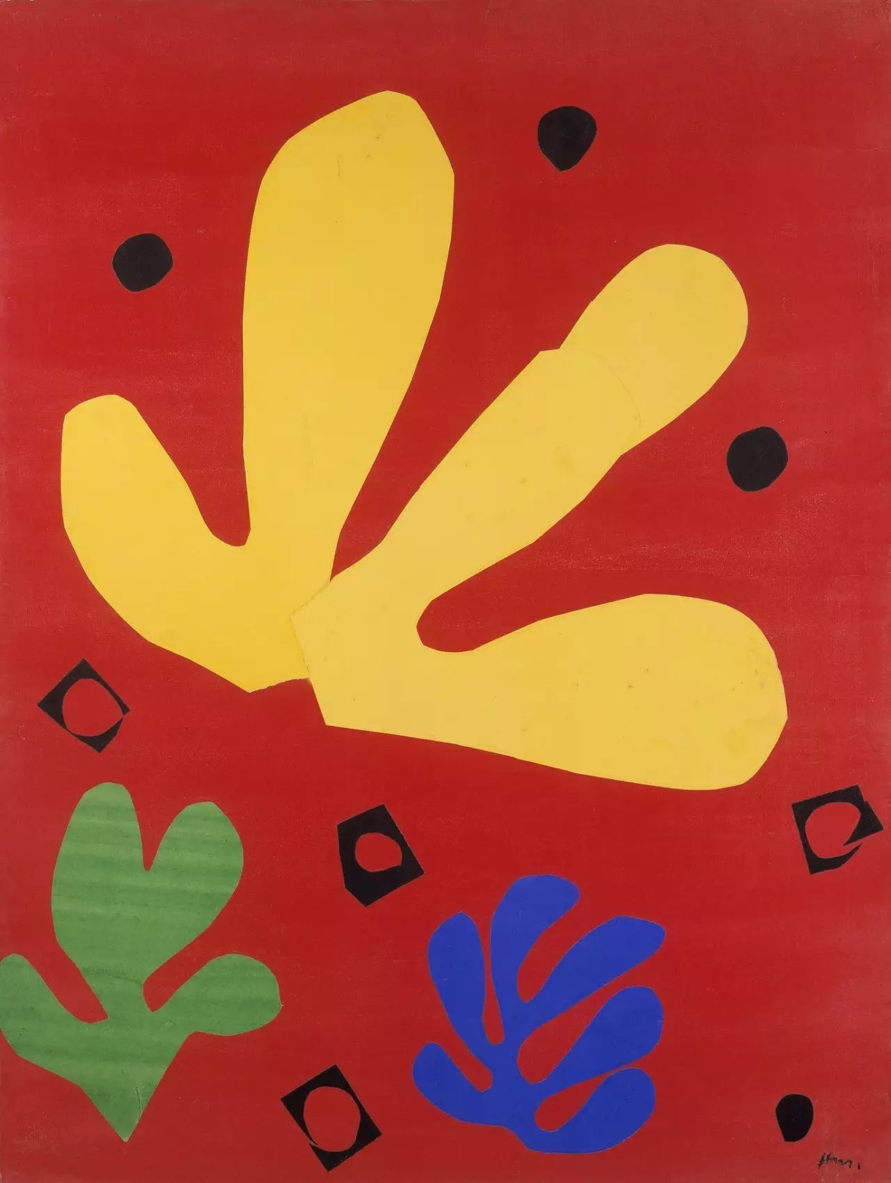 亨利·马蒂斯《植物元素》, 水粉纸拼贴画, 65x50 cm,1947,bpk