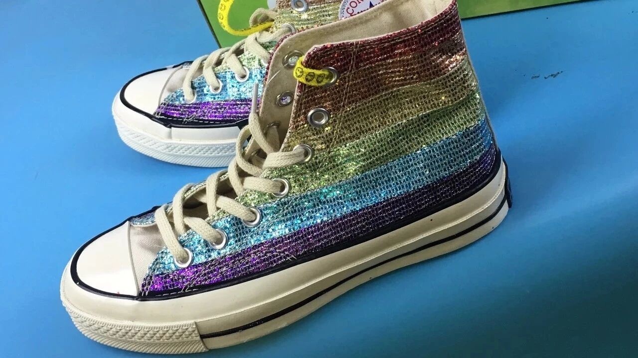 正品Converse Pride Miley Cyrus 彩虹系列高帮