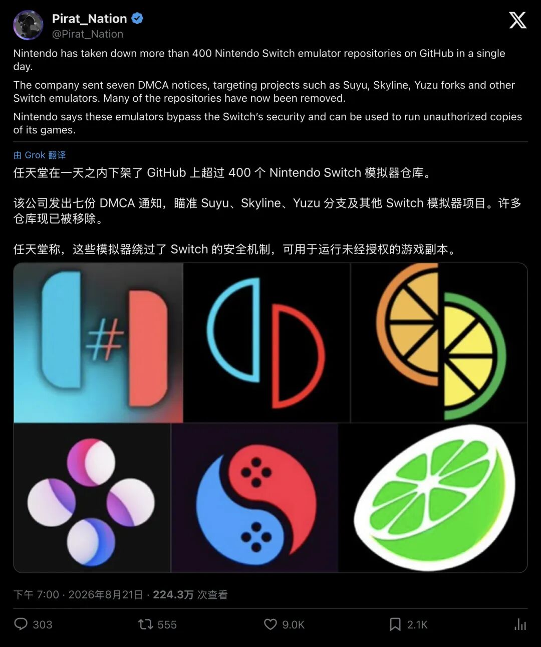 入口帖：Pirat_Nation 摘要七份 DMCA 与 400+ 仓库