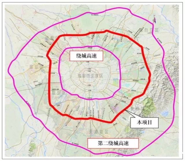 位于成都市四环路(原成都第一绕城高速公路)外侧,成都六环路(原成都第