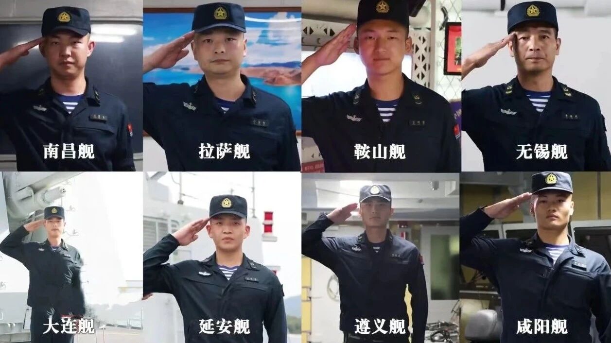 “万吨大驱”×8！载着舰员一起推~开~波~浪-1