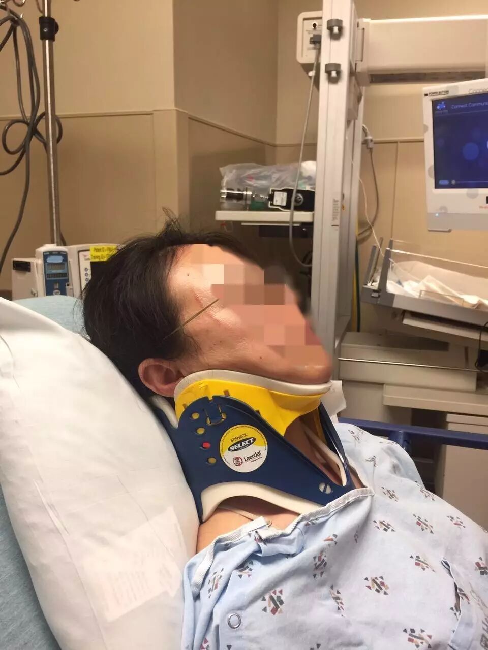 图为娜娜被打后的受伤情况