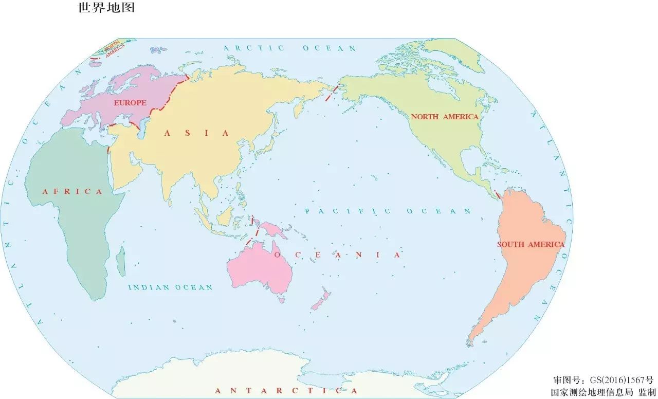 世界地图  :2.5亿 64开 分洲设色 (英)