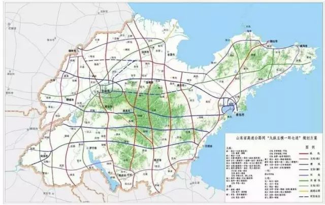 山东省高速公路网中长期规划调整方案布局图