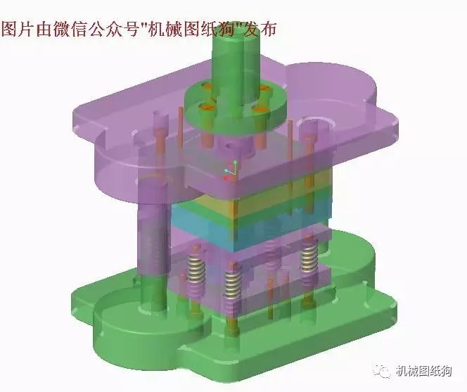 【工程机械*众】简易倒装式复合模具课程设计 proe建模